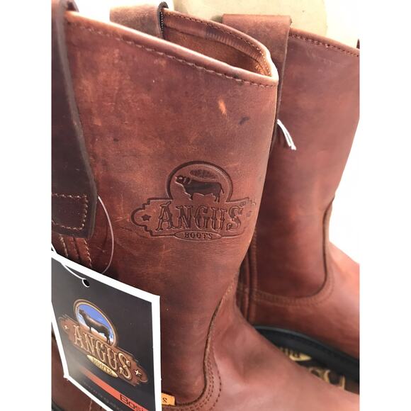 Angus Men's Work Boots Brown with Steel Safety Toe CONSTRUCTION BOTAS NON SLIP 8 - Picture 3 of 10